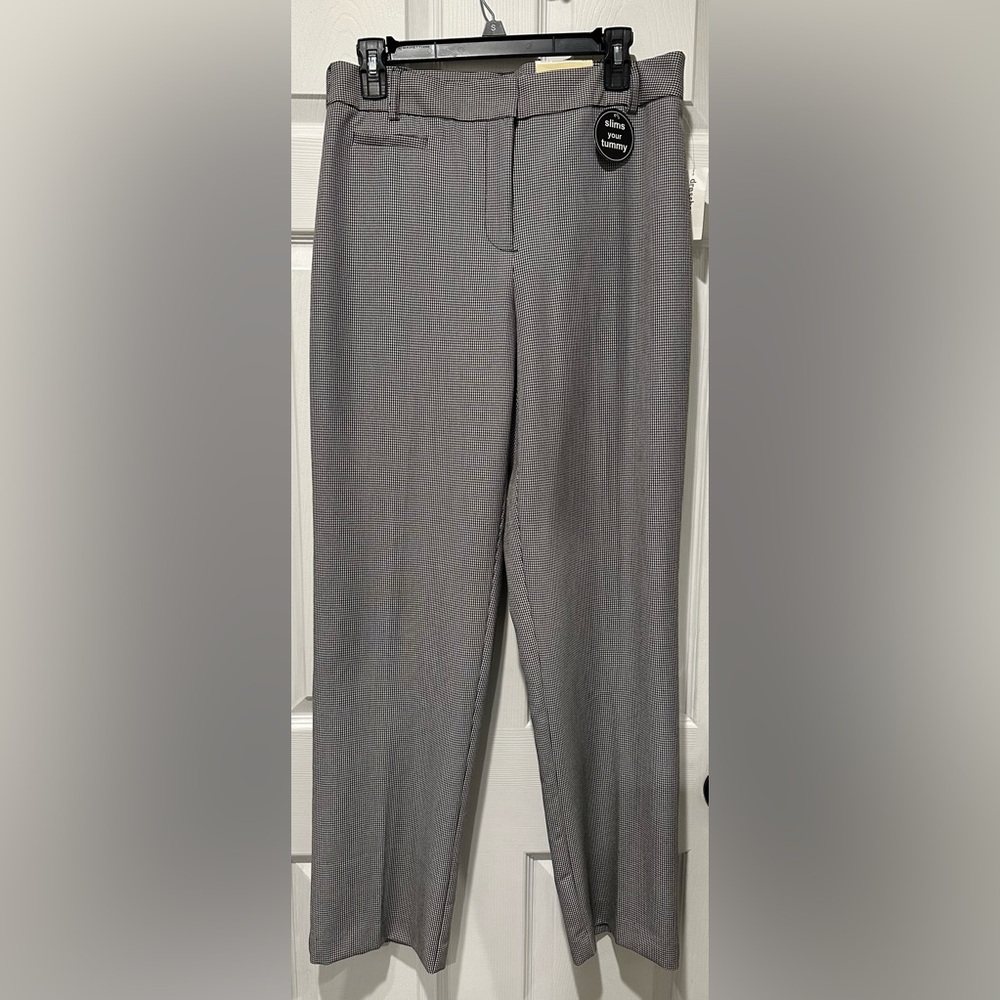 Dress Barn, Houndstooth Dress Pants with Tummy Control Mesh. Sz 10 Average. NWT